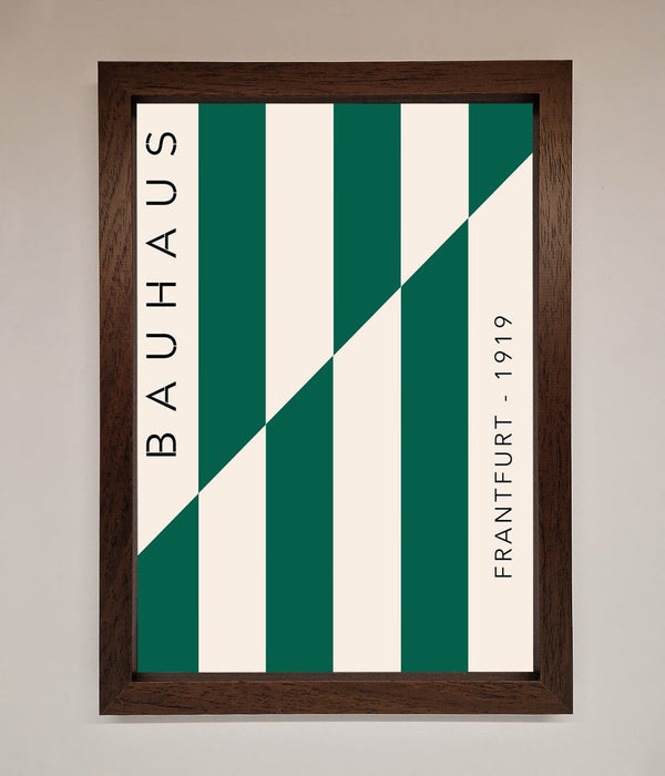 Bauhaus Green And White Framed Print - Hi Society
