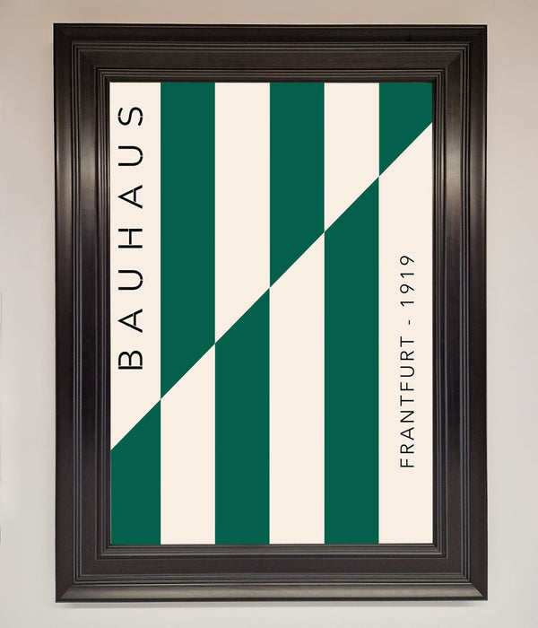 Bauhaus Green And White Framed Print - Hi Society