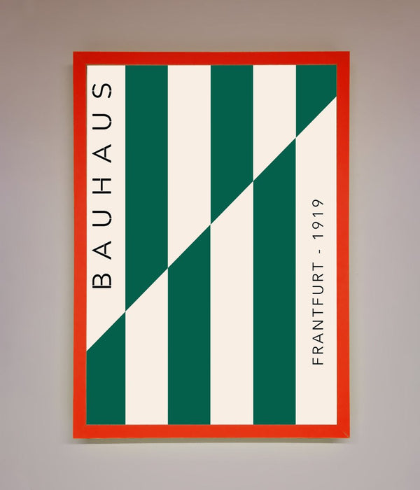 Bauhaus Green And White Framed Print - Hi Society