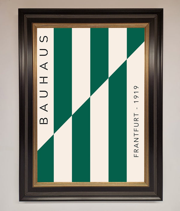 Bauhaus Green And White Framed Print - Hi Society