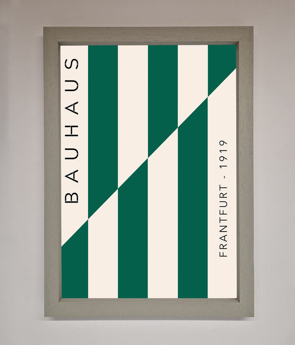 Bauhaus Green And White Framed Print - Hi Society