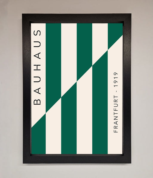 Bauhaus Green And White Framed Print - Hi Society