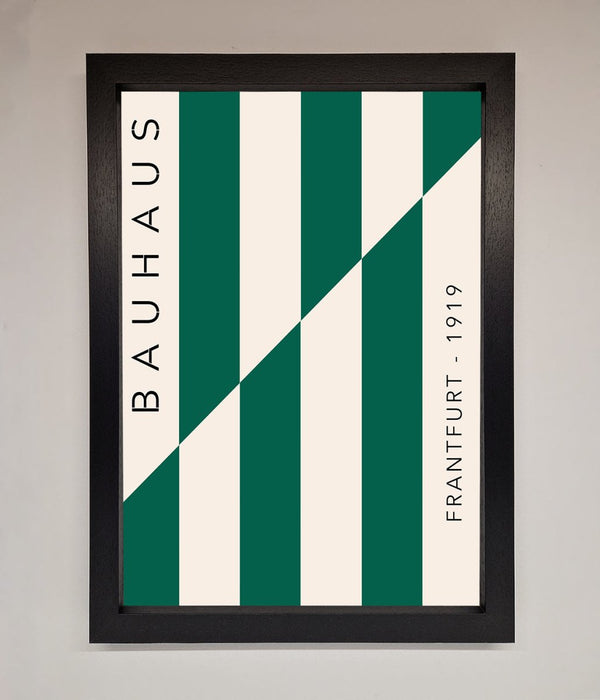 Bauhaus Green And White Framed Print - Hi Society