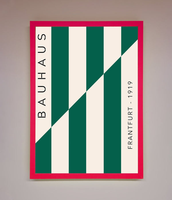 Bauhaus Green And White Framed Print - Hi Society