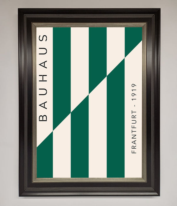 Bauhaus Green And White Framed Print - Hi Society