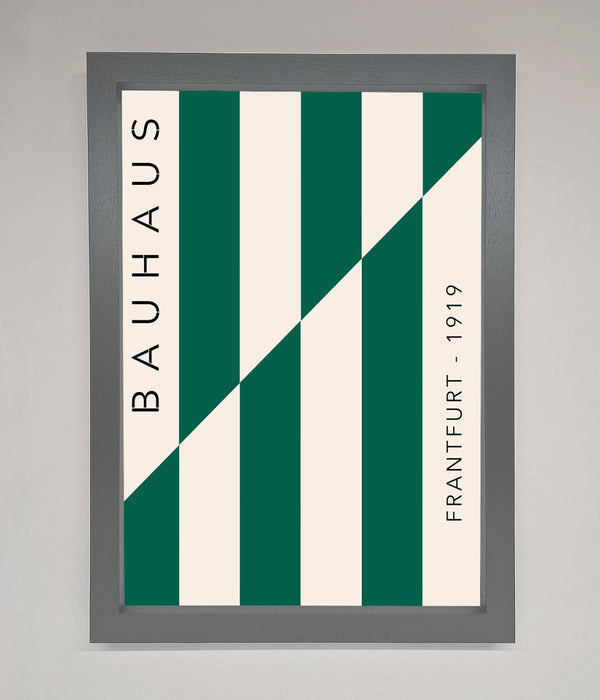 Bauhaus Green And White Framed Print - Hi Society
