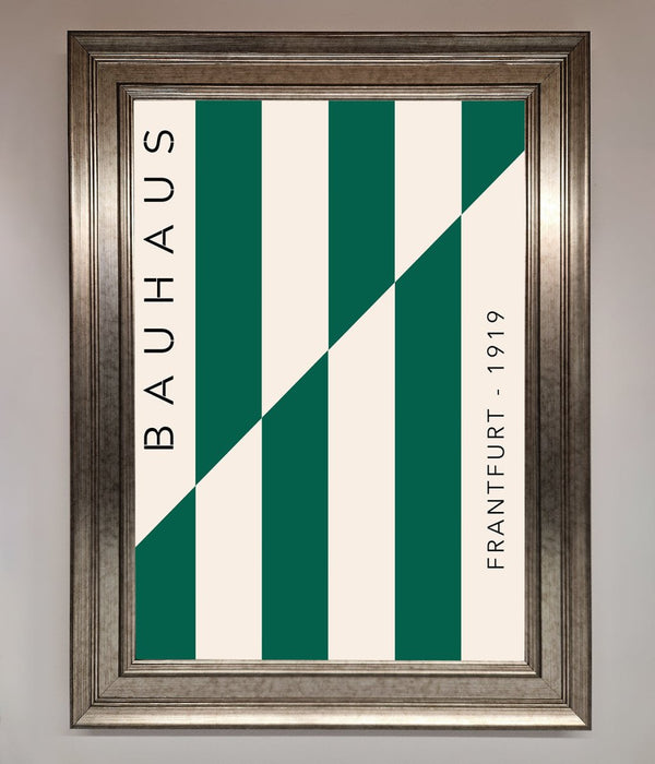 Bauhaus Green And White Framed Print - Hi Society
