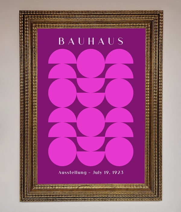Bauhaus Pink And Purple Abstract Framed Print - Hi Society