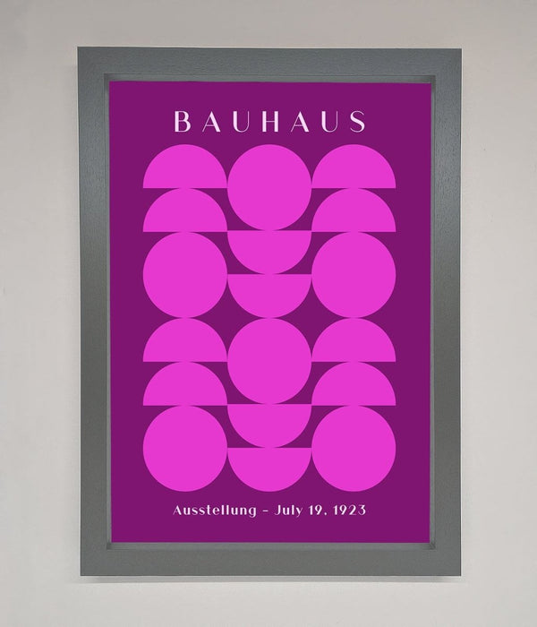 Bauhaus Pink And Purple Abstract Framed Print - Hi Society