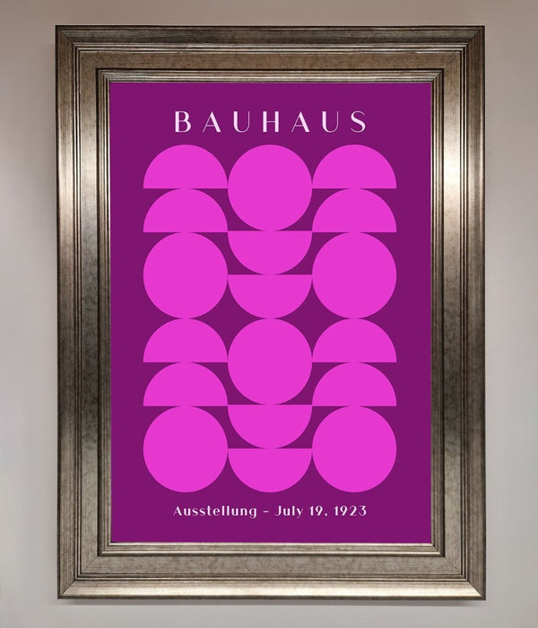 Bauhaus Pink And Purple Abstract Framed Print - Hi Society