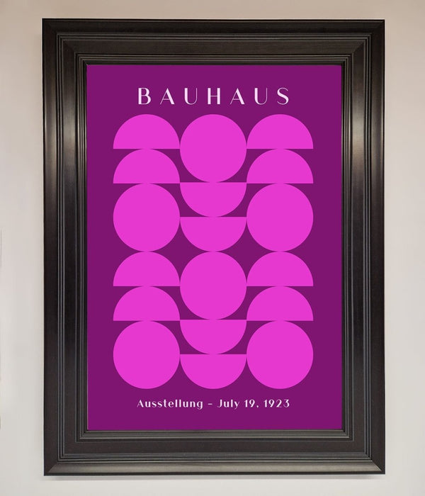 Bauhaus Pink And Purple Abstract Framed Print - Hi Society