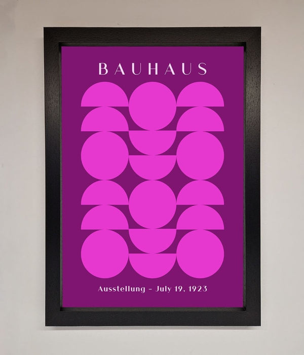 Bauhaus Pink And Purple Abstract Framed Print - Hi Society