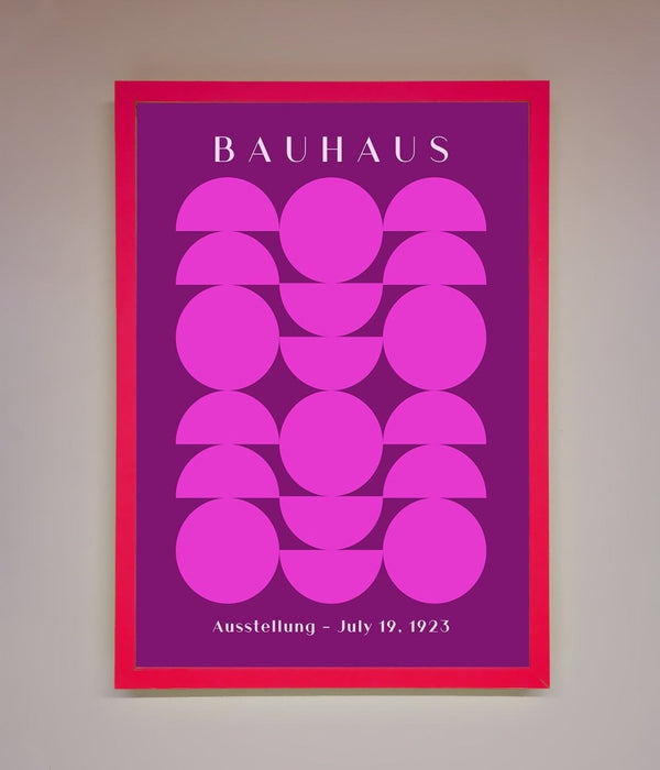 Bauhaus Pink And Purple Abstract Framed Print - Hi Society