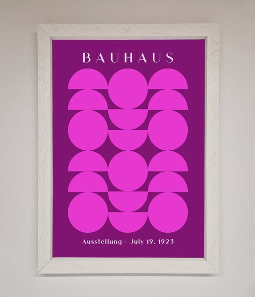 Bauhaus Pink And Purple Abstract Framed Print - Hi Society