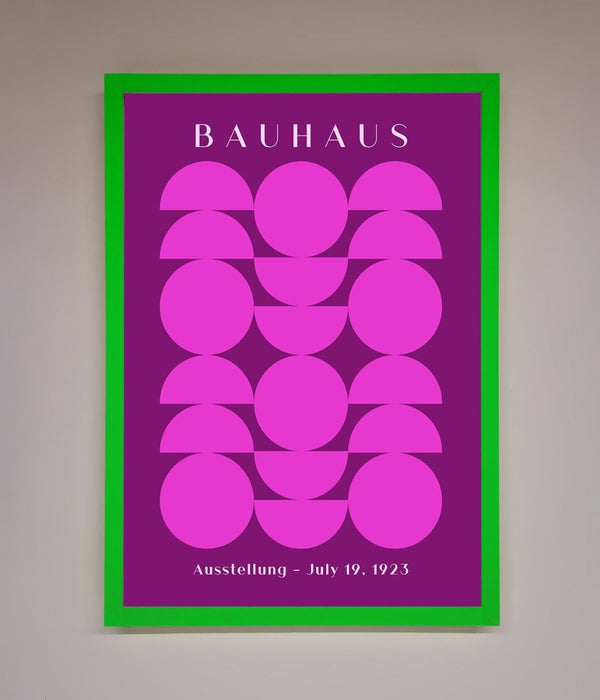 Bauhaus Pink And Purple Abstract Framed Print - Hi Society