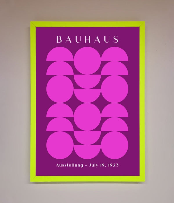 Bauhaus Pink And Purple Abstract Framed Print - Hi Society