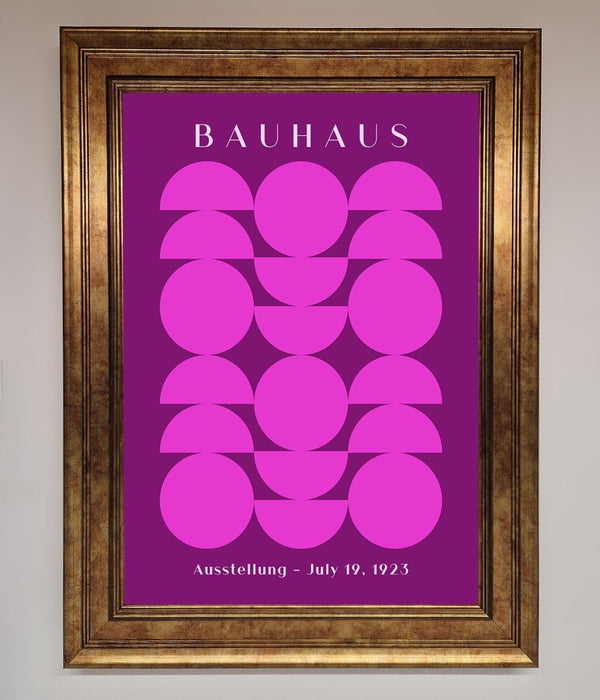 Bauhaus Pink And Purple Abstract Framed Print - Hi Society