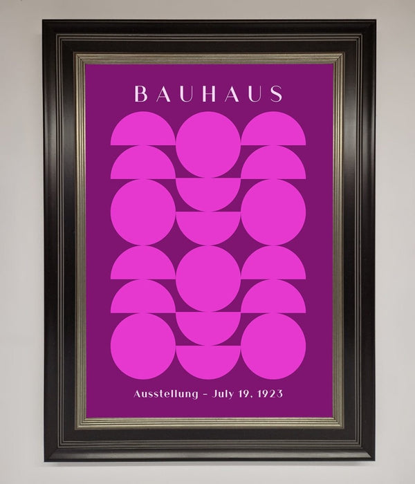 Bauhaus Pink And Purple Abstract Framed Print - Hi Society