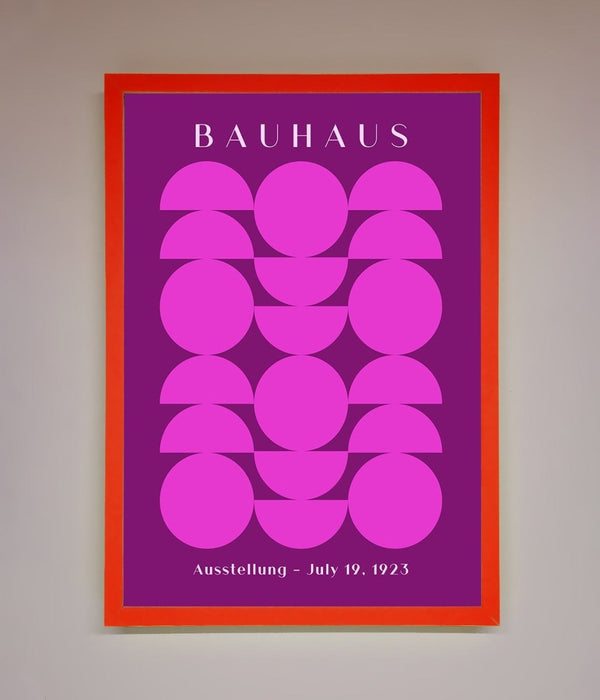 Bauhaus Pink And Purple Abstract Framed Print - Hi Society