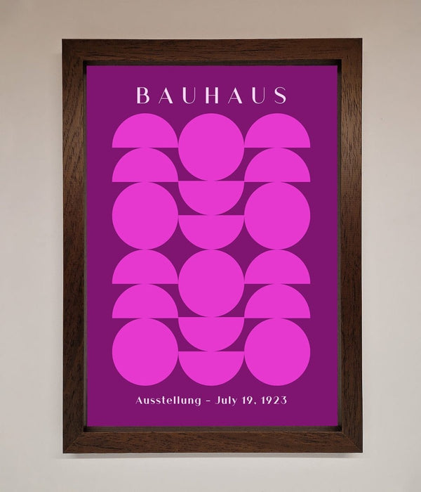 Bauhaus Pink And Purple Abstract Framed Print - Hi Society