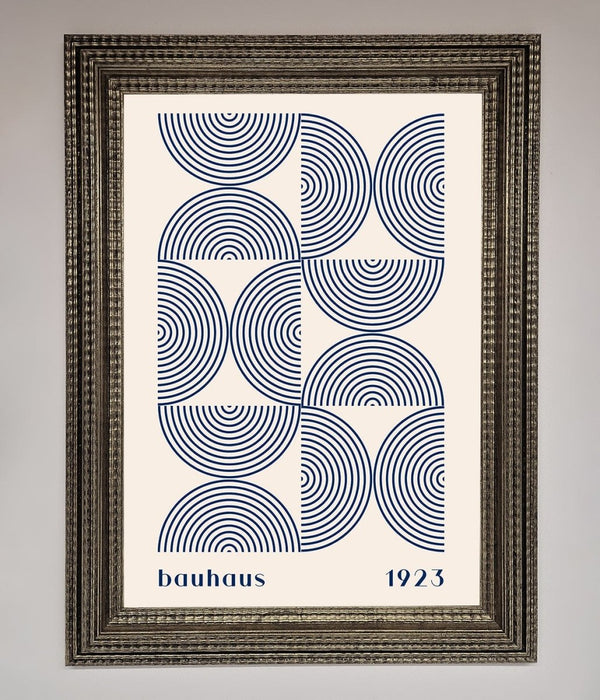 Bauhaus Print 1923 Navy Abstract Framed Poster - Hi Society
