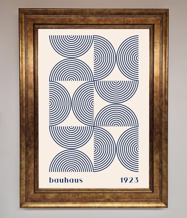 Bauhaus Print 1923 Navy Abstract Framed Poster - Hi Society