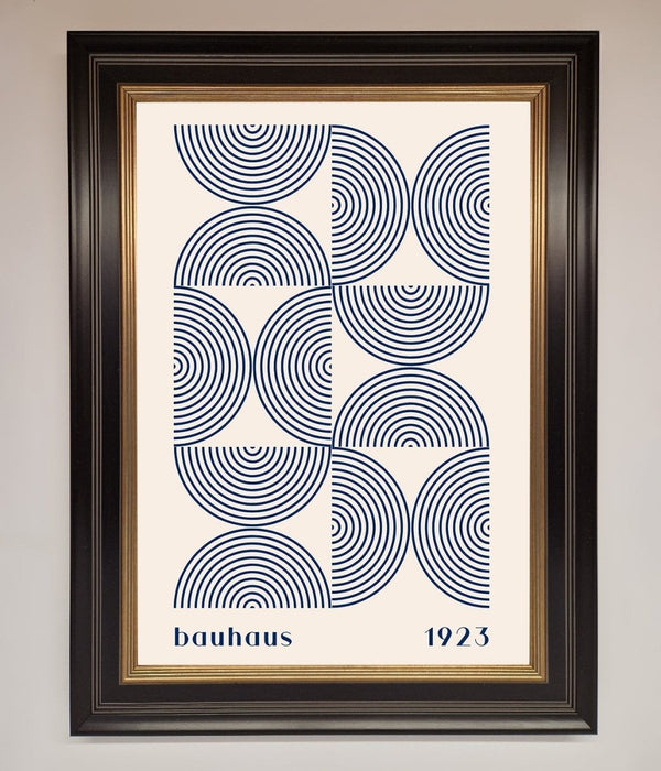 Bauhaus Print 1923 Navy Abstract Framed Poster - Hi Society