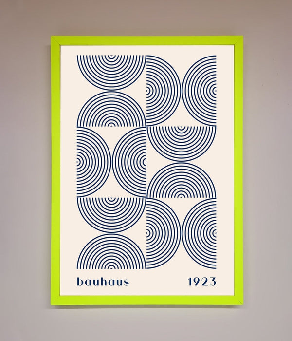 Bauhaus Print 1923 Navy Abstract Framed Poster - Hi Society