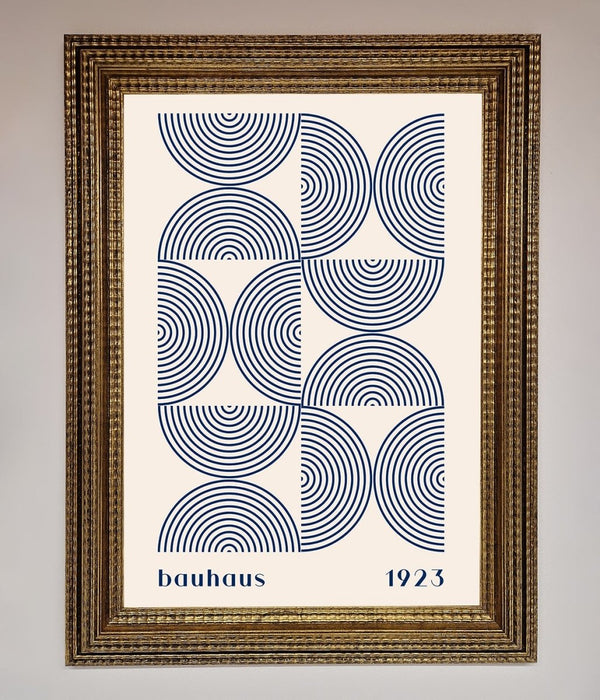 Bauhaus Print 1923 Navy Abstract Framed Poster - Hi Society