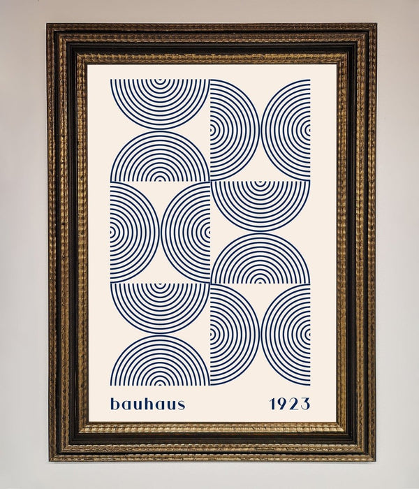 Bauhaus Print 1923 Navy Abstract Framed Poster - Hi Society