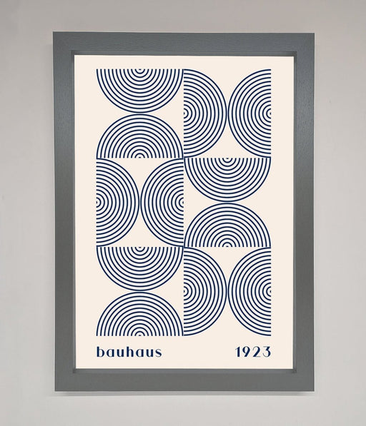 Bauhaus Print 1923 Navy Abstract Framed Poster - Hi Society
