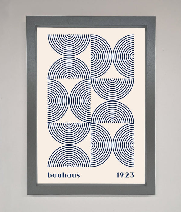 Bauhaus Print 1923 Navy Abstract Framed Poster - Hi Society