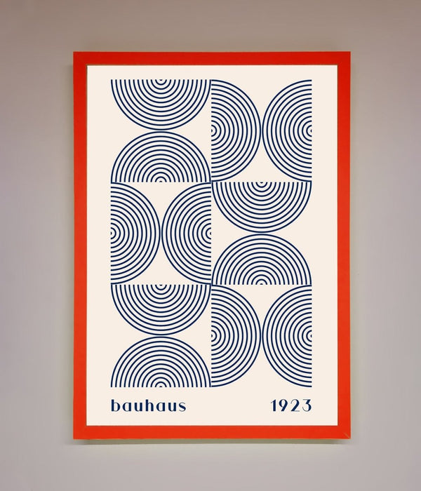 Bauhaus Print 1923 Navy Abstract Framed Poster - Hi Society