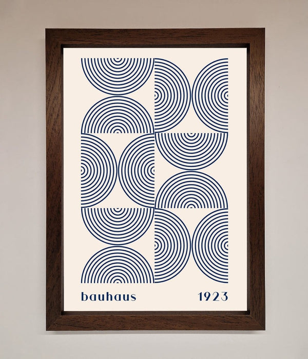 Bauhaus Print 1923 Navy Abstract Framed Poster - Hi Society