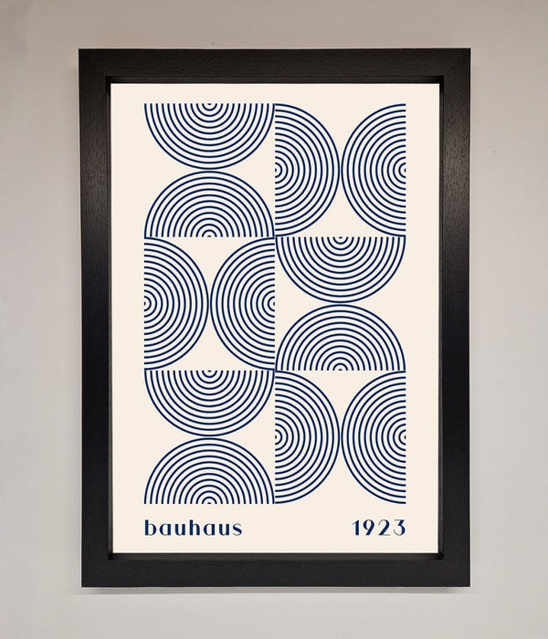 Bauhaus Print 1923 Navy Abstract Framed Poster - Hi Society