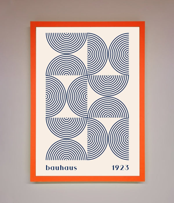 Bauhaus Print 1923 Navy Abstract Framed Poster - Hi Society