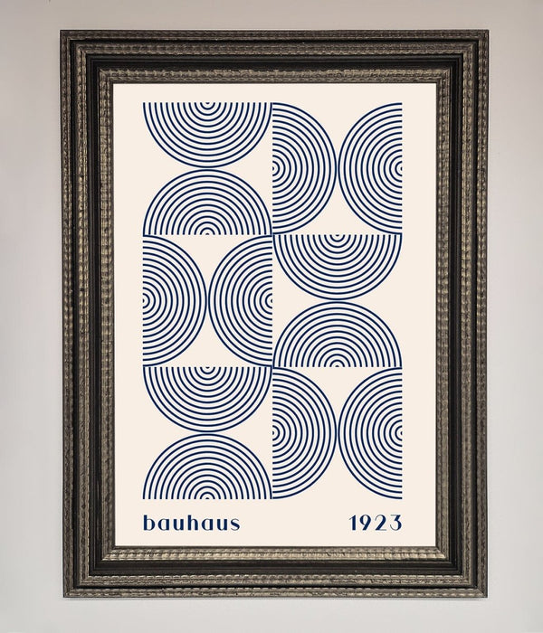 Bauhaus Print 1923 Navy Abstract Framed Poster - Hi Society
