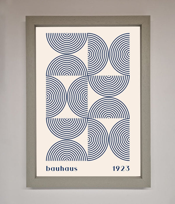 Bauhaus Print 1923 Navy Abstract Framed Poster - Hi Society