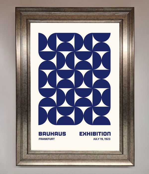 Bauhaus Print July 1923 Navy Blue Abstract Framed Wall Art - Hi Society