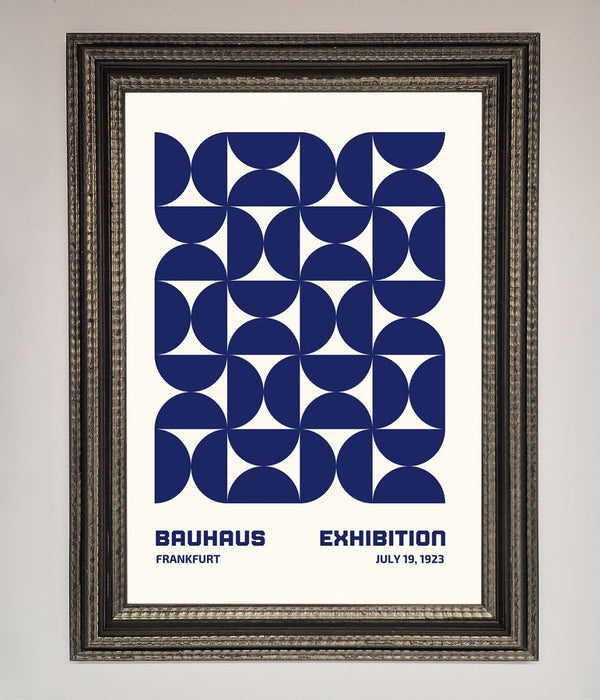 Bauhaus Print July 1923 Navy Blue Abstract Framed Wall Art - Hi Society