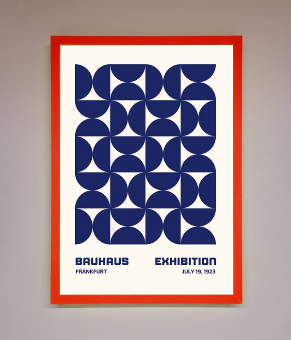 Bauhaus Print July 1923 Navy Blue Abstract Framed Wall Art - Hi Society