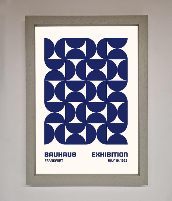 Bauhaus Print July 1923 Navy Blue Abstract Framed Wall Art - Hi Society