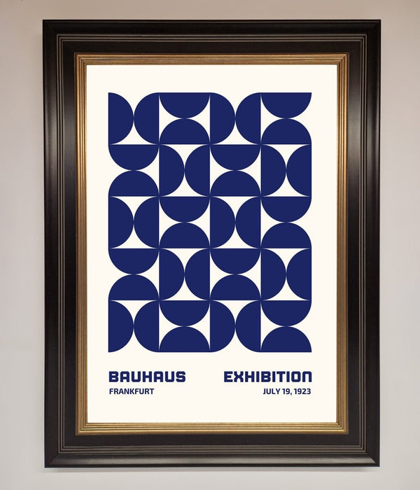 Bauhaus Print July 1923 Navy Blue Abstract Framed Wall Art - Hi Society