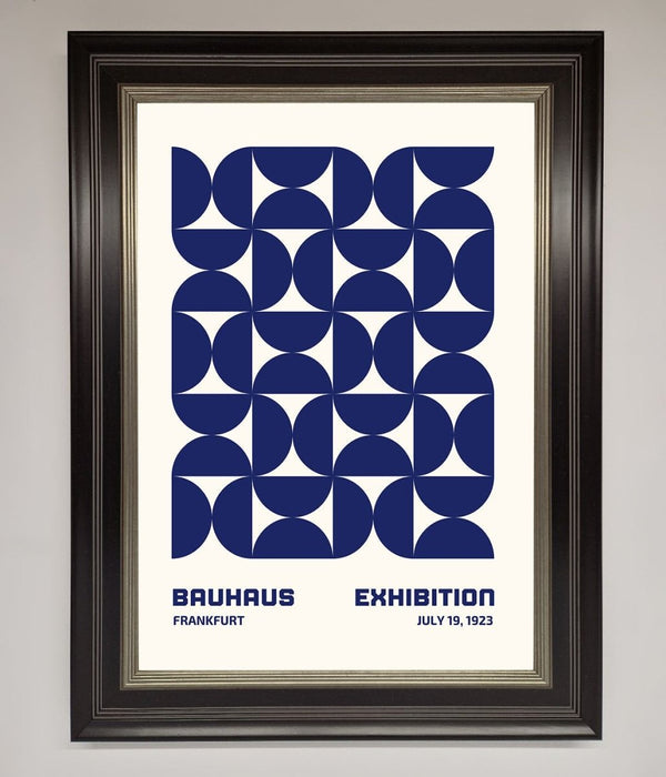 Bauhaus Print July 1923 Navy Blue Abstract Framed Wall Art - Hi Society