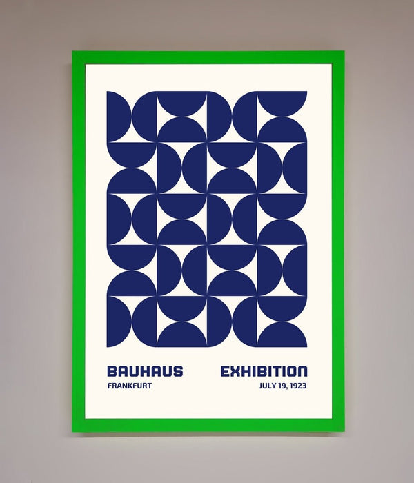 Bauhaus Print July 1923 Navy Blue Abstract Framed Wall Art - Hi Society
