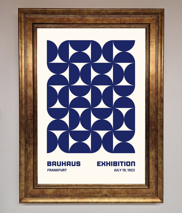Bauhaus Print July 1923 Navy Blue Abstract Framed Wall Art - Hi Society