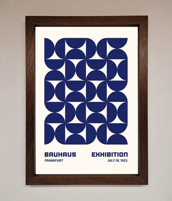 Bauhaus Print July 1923 Navy Blue Abstract Framed Wall Art - Hi Society