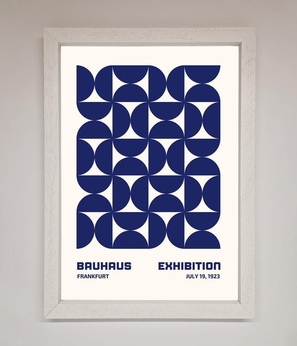 Bauhaus Print July 1923 Navy Blue Abstract Framed Wall Art - Hi Society