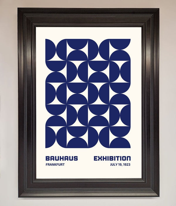 Bauhaus Print July 1923 Navy Blue Abstract Framed Wall Art - Hi Society