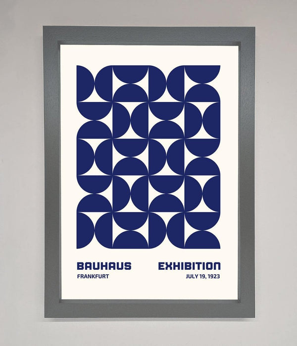 Bauhaus Print July 1923 Navy Blue Abstract Framed Wall Art - Hi Society